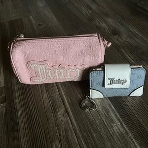Bundle Deal: Juicy Couture Pink Mini shoulder purse & Light Blue & White Wallet